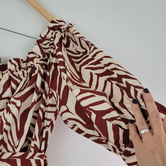 Eloquii Elements Womens Sz 22 Off The Shoulder Mini Dress Cotton Colorful Spring - Picture 3 of 12